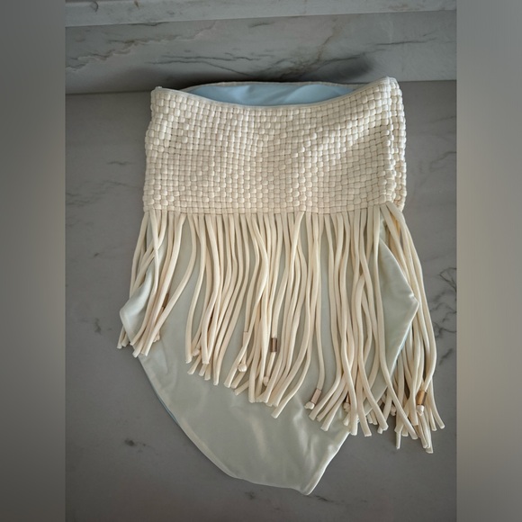 Summer of Spivey - Strapless Fringe One Piece - Cloud - Picture 4 of 6